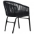 Krzesła ogrodowe, 2 szt., czarne, rattan PVC