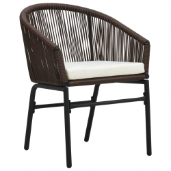 Krzesła ogrodowe, 2 szt., brązowe, rattan PVC