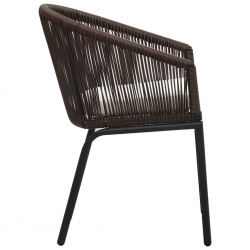 Krzesła ogrodowe, 2 szt., brązowe, rattan PVC