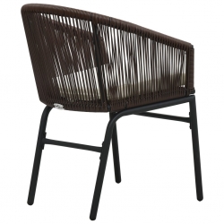 Krzesła ogrodowe, 2 szt., brązowe, rattan PVC