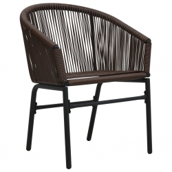 Krzesła ogrodowe, 2 szt., brązowe, rattan PVC