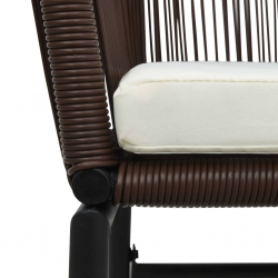 Krzesła ogrodowe, 2 szt., brązowe, rattan PVC