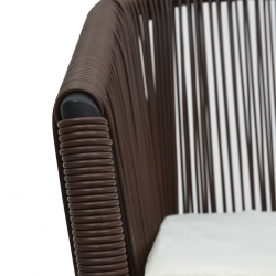 Krzesła ogrodowe, 2 szt., brązowe, rattan PVC