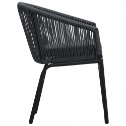 Krzesła ogrodowe, 2 szt., antracytowe, rattan PVC