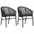 Krzesła ogrodowe, 2 szt., antracytowe, rattan PVC