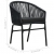 3-częściowy zestaw mebli bistro, poduszki, rattan PVC, czarny