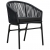 3-częściowy zestaw mebli bistro, poduszki, rattan PVC, czarny