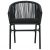 3-częściowy zestaw mebli bistro, poduszki, rattan PVC, czarny