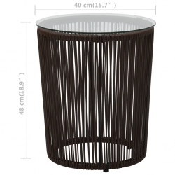 3-częściowy zestaw mebli bistro z poduszkami, rattan PVC, brąz