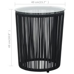 3-cz. zestaw mebli bistro z poduszkami, rattan PVC, antracyt