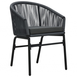 3-cz. zestaw mebli bistro z poduszkami, rattan PVC, antracyt