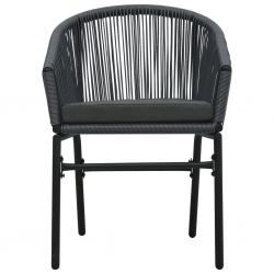 3-cz. zestaw mebli bistro z poduszkami, rattan PVC, antracyt