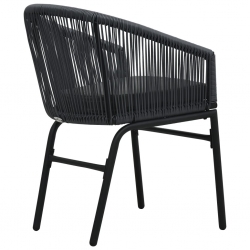 3-cz. zestaw mebli bistro z poduszkami, rattan PVC, antracyt