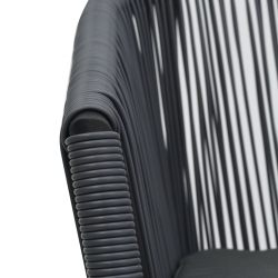 3-cz. zestaw mebli bistro z poduszkami, rattan PVC, antracyt