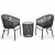 3-cz. zestaw mebli bistro z poduszkami, rattan PVC, antracyt