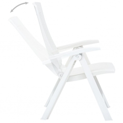 Rozkładane krzesła do ogrodu, 2 szt., plastikowe, białe