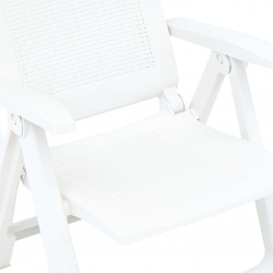 Rozkładane krzesła do ogrodu, 2 szt., plastikowe, białe