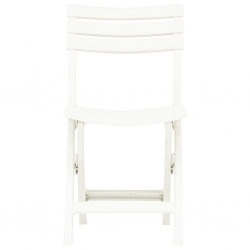 Składane krzesła ogrodowe, 2 szt., plastikowe, białe