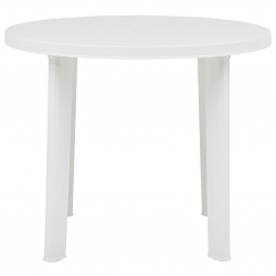 Stolik ogrodowy, biały, 89 cm, plastikowy