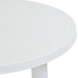 Stolik ogrodowy, biały, 89 cm, plastikowy