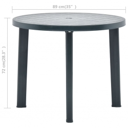 Stolik ogrodowy, zielony, 89 cm, plastikowy