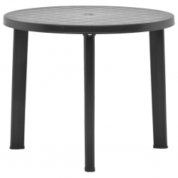 Stolik ogrodowy, antracytowy, 89 cm, plastikowy