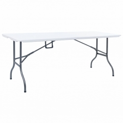 Składany stół ogrodowy, biały, 180x72x72 cm, HDPE