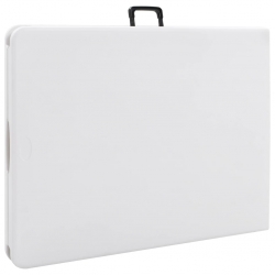 Składany stół ogrodowy, biały, 180x72x72 cm, HDPE