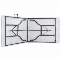 Składany stół ogrodowy, biały, 180x72x72 cm, HDPE