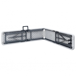 Składane ławki ogrodowe, 2 szt., 180 cm, HDPE, białe
