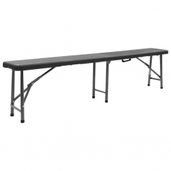 Składane ławki ogrodowe, 2 szt., 180 cm, HDPE, czarne