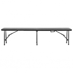 Składane ławki ogrodowe, 2 szt., 180 cm, HDPE, czarne
