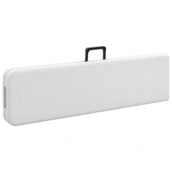 Składany stół ogrodowy z 2 ławkami, 180 cm, stal i HDPE, biały