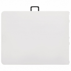 Składany stół ogrodowy z 2 ławkami, 180 cm, stal i HDPE, biały