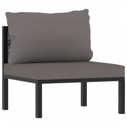3-osobowa sofa ogrodowa z poduszkami, antracytowa, polirattan