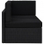 Sofa modułowa 2-osobowa, rattan PE, czarna