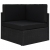 Sofa modułowa 2-osobowa, rattan PE, czarna