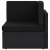 Sofa modułowa 2-osobowa, rattan PE, czarna