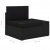 Sofa modułowa 2-osobowa, rattan PE, czarna