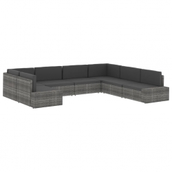 Sofa modułowa 2-osobowa, rattan PE, brązowa
