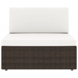 Sofa modułowa 2-osobowa, rattan PE, brązowa
