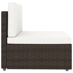 Sofa modułowa 2-osobowa, rattan PE, brązowa