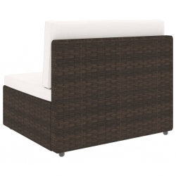Sofa modułowa 2-osobowa, rattan PE, brązowa