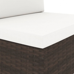 Sofa modułowa 2-osobowa, rattan PE, brązowa