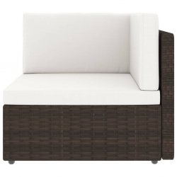 Sofa modułowa 2-osobowa, rattan PE, brązowa
