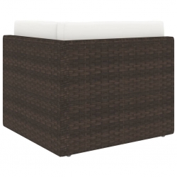 Sofa modułowa 2-osobowa, rattan PE, brązowa