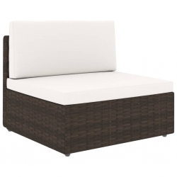 Sofa modułowa 2-osobowa, rattan PE, brązowa