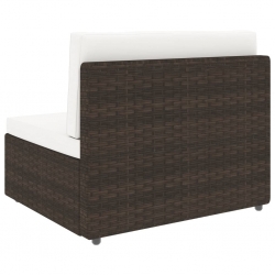 Sofa modułowa 2-osobowa, rattan PE, brązowa
