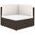 Sofa modułowa 2-osobowa, rattan PE, brązowa