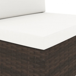 Sofa modułowa 2-osobowa, rattan PE, brązowa